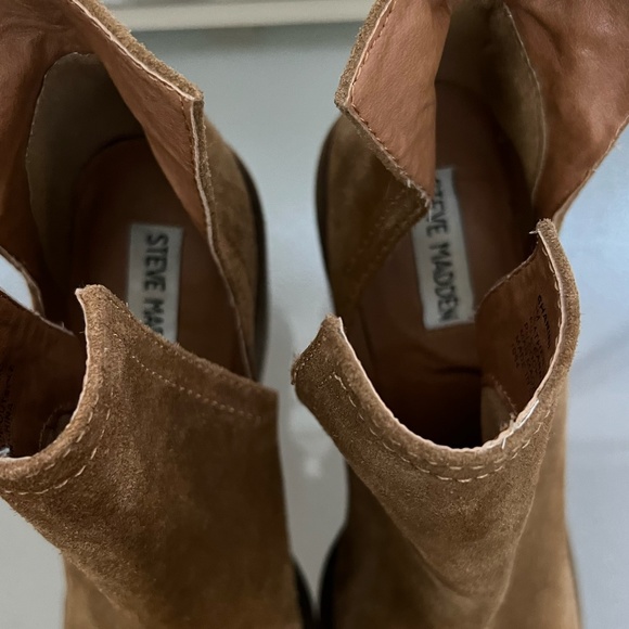 Steve Madden Sharini Chestnut Suede Heeled Ankle Boots Size 9 - Picture 10 of 11